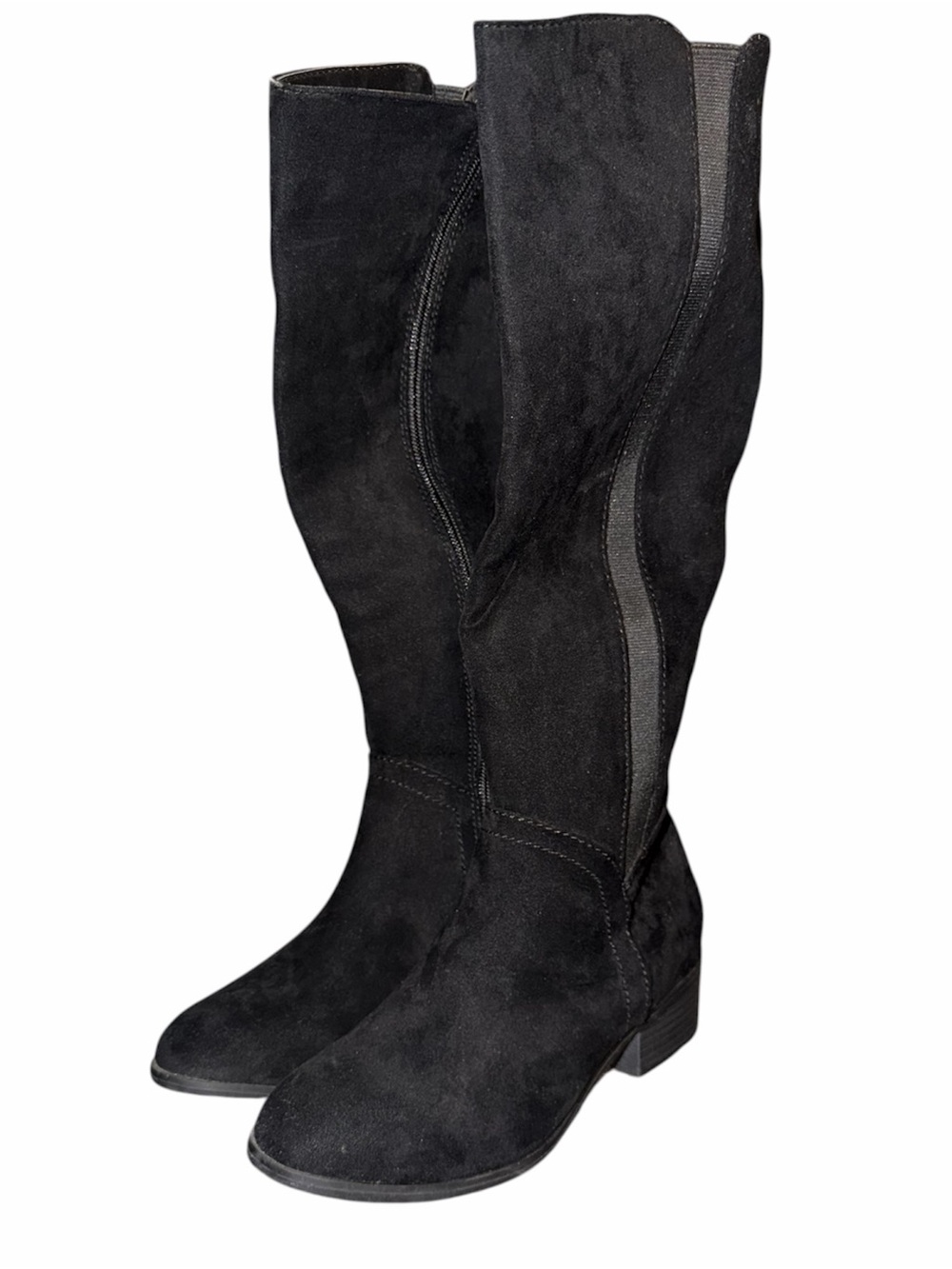 Women's Black Suede Knee-High Boots
